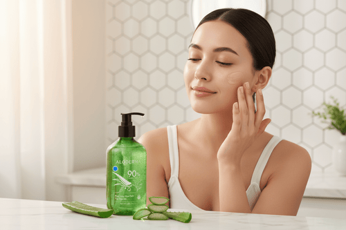 AloDerma Organic Aloe Vera Gel with Tea Tree Oil | 300ml x 6 Bottles - AloDerma